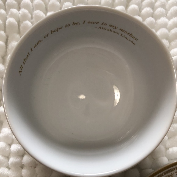 TeaVeda Diamond White Mother’s Day porcelain tea cup and saucer 6 oz. - Picture 3 of 6